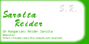 sarolta reider business card